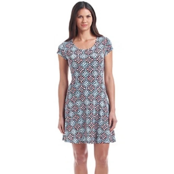 Michael Kors Women’s Fit n Flare Geometric Print Casual Mini Dress Size XL - Picture 7 of 15